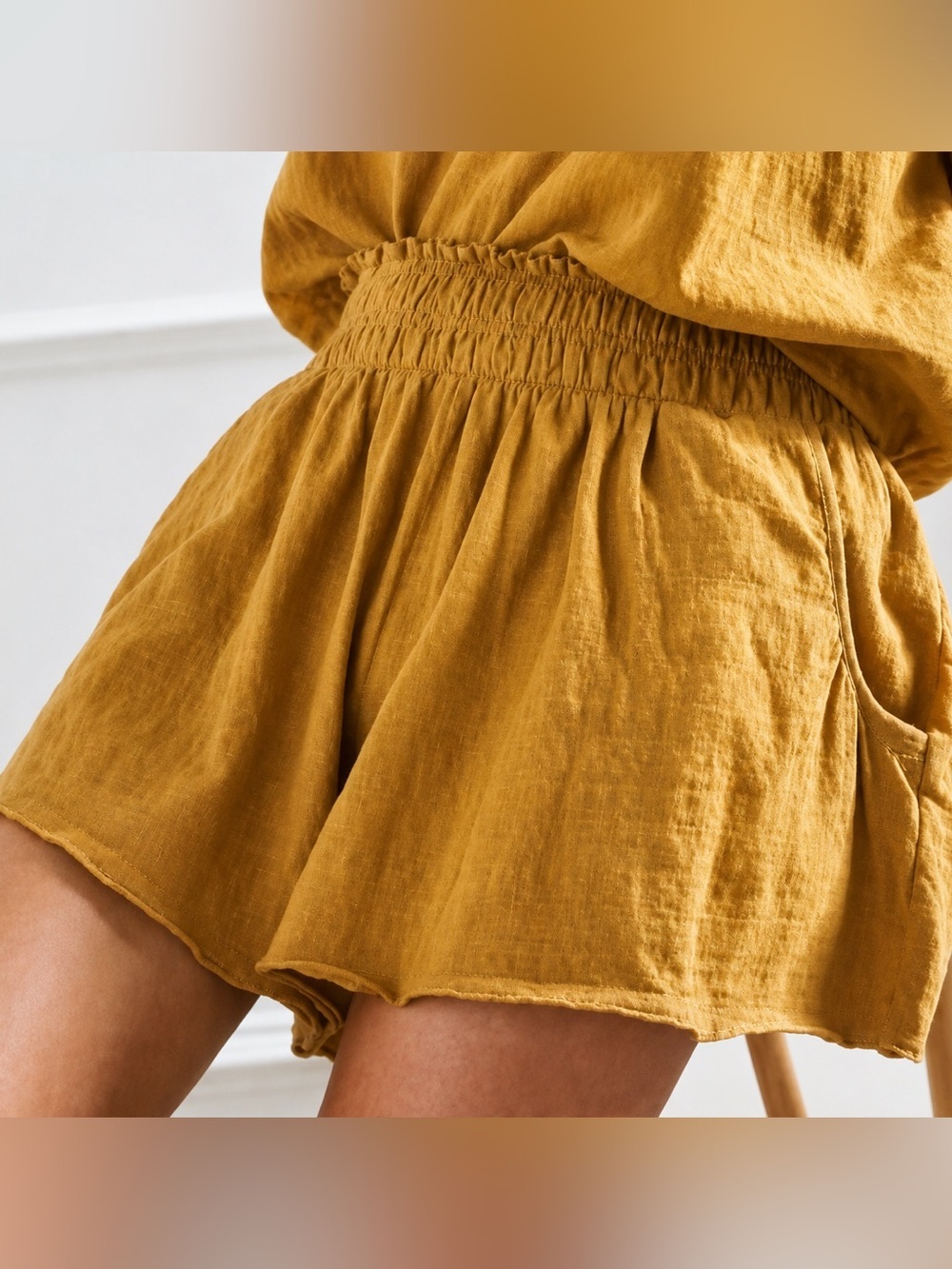 Daily Practice mustard yellow shorts, small